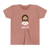 "Love God Love Others" Jesus Heart Shirt - Youth T-Shirt - Sizes Youth S-XL