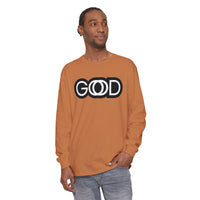 'God is Good' Stylized Text - Unisex Adult Long Sleeve Tee Shirt - Sizes S-3XL