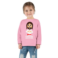 "Love God Love Others" Jesus Heart Long Sleeve - Toddler T-Shirt - Sizes 2T-5T
