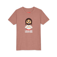 "Love God Love Others" Jesus Heart Shirt - Youth T-Shirt - Sizes Youth S-XL