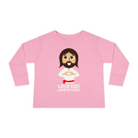 "Love God Love Others" Jesus Heart Long Sleeve - Toddler T-Shirt - Sizes 2T-5T