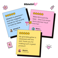 BibleGirl a favorite gift for Christian grandkids. Rated 4.9 stars. Only at Jesusdoll.com