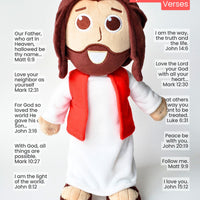 The Talking Jesus Doll - The 12" Plush Jesus Doll that speaks 10 phrases Jesus said in the Bible.  A great Bible verse memory tool.
