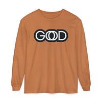 'God is Good' Stylized Text - Unisex Adult Long Sleeve Tee Shirt - Sizes S-3XL