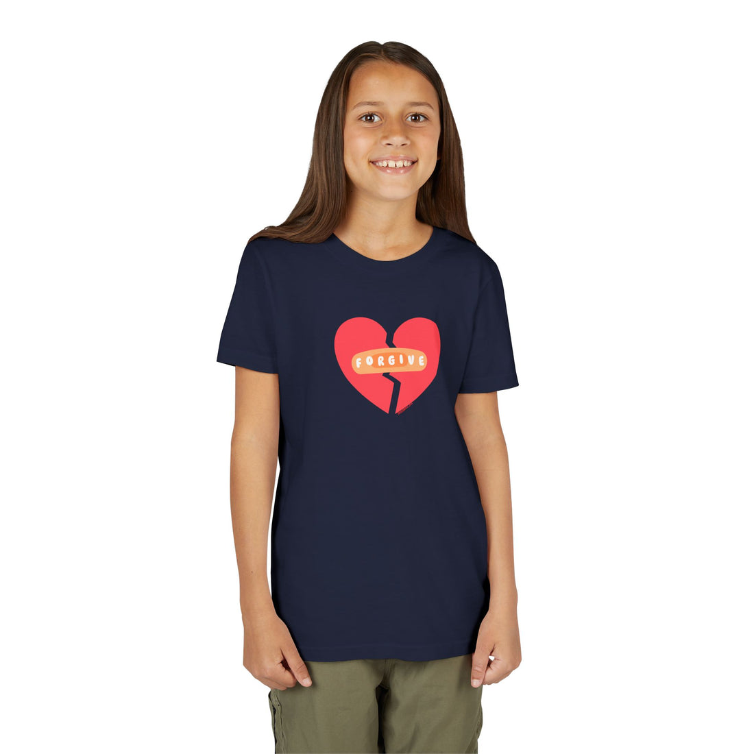 "Forgive" Heals Broken Hearts T Shirt - Youth Short Sleeve - Unisex Sizes YS-YXL