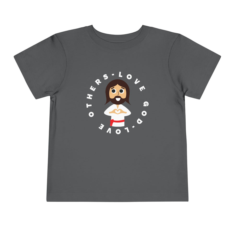 "Love God Love Others" Jesus Heart Shirt - Toddler T-Shirt -  Sizes 2T-5T