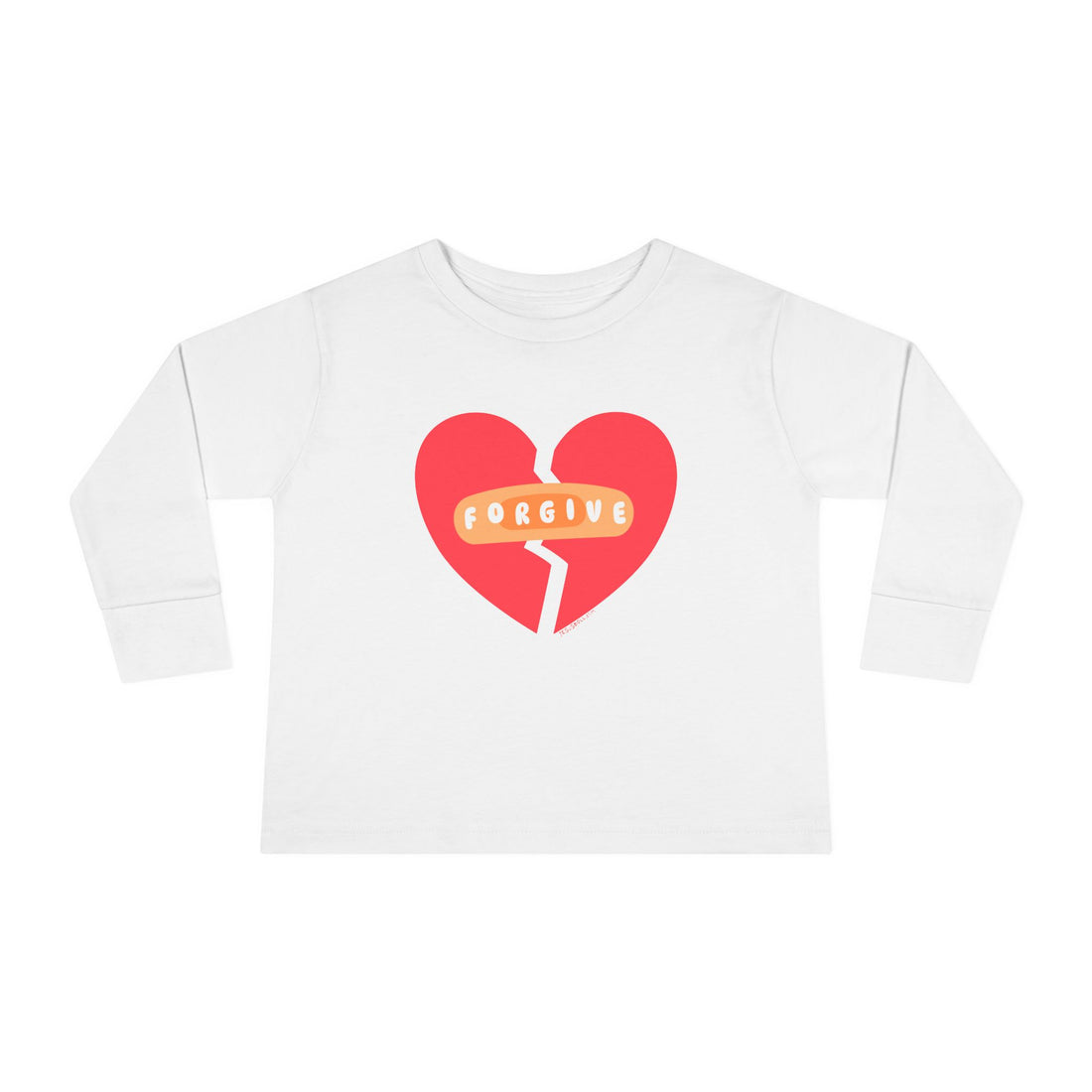 "Forgive" Heals Broken Hearts - Long Sleeve - Toddler T-Shirt -  Sizes 2T-5T