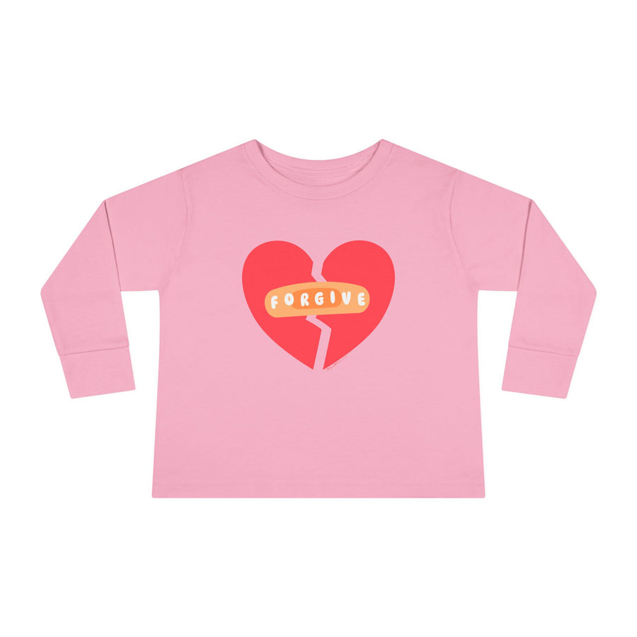 "Forgive" Heals Broken Hearts - Long Sleeve - Toddler T-Shirt -  Sizes 2T-5T