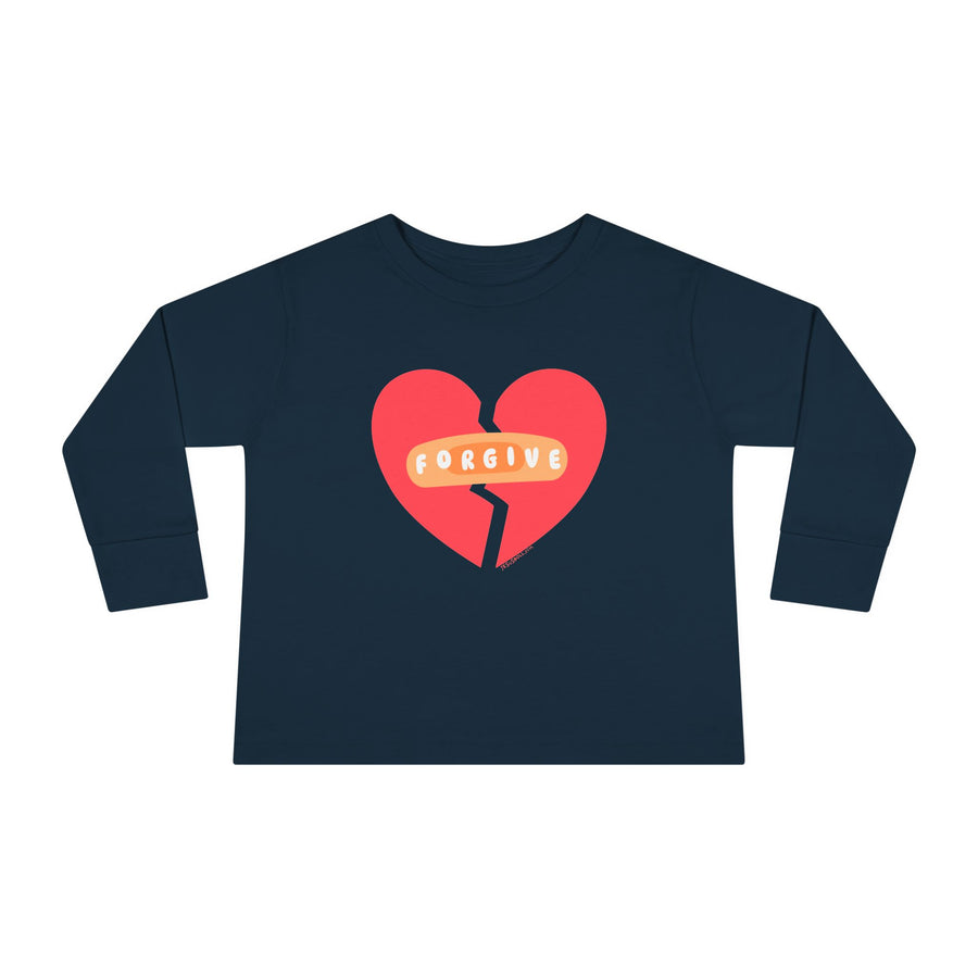 "Forgive" Heals Broken Hearts - Long Sleeve - Toddler T-Shirt -  Sizes 2T-5T