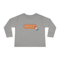 'Choose Jesus' Button Click - Toddler Long Sleeve Tee Shirt - Sizes 2T-6T