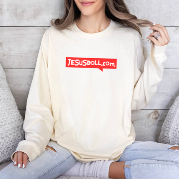 'Jesusdoll.com' Shirt - Unisex Adult Long Sleeve Tee Shirt - Sizes S-3XL