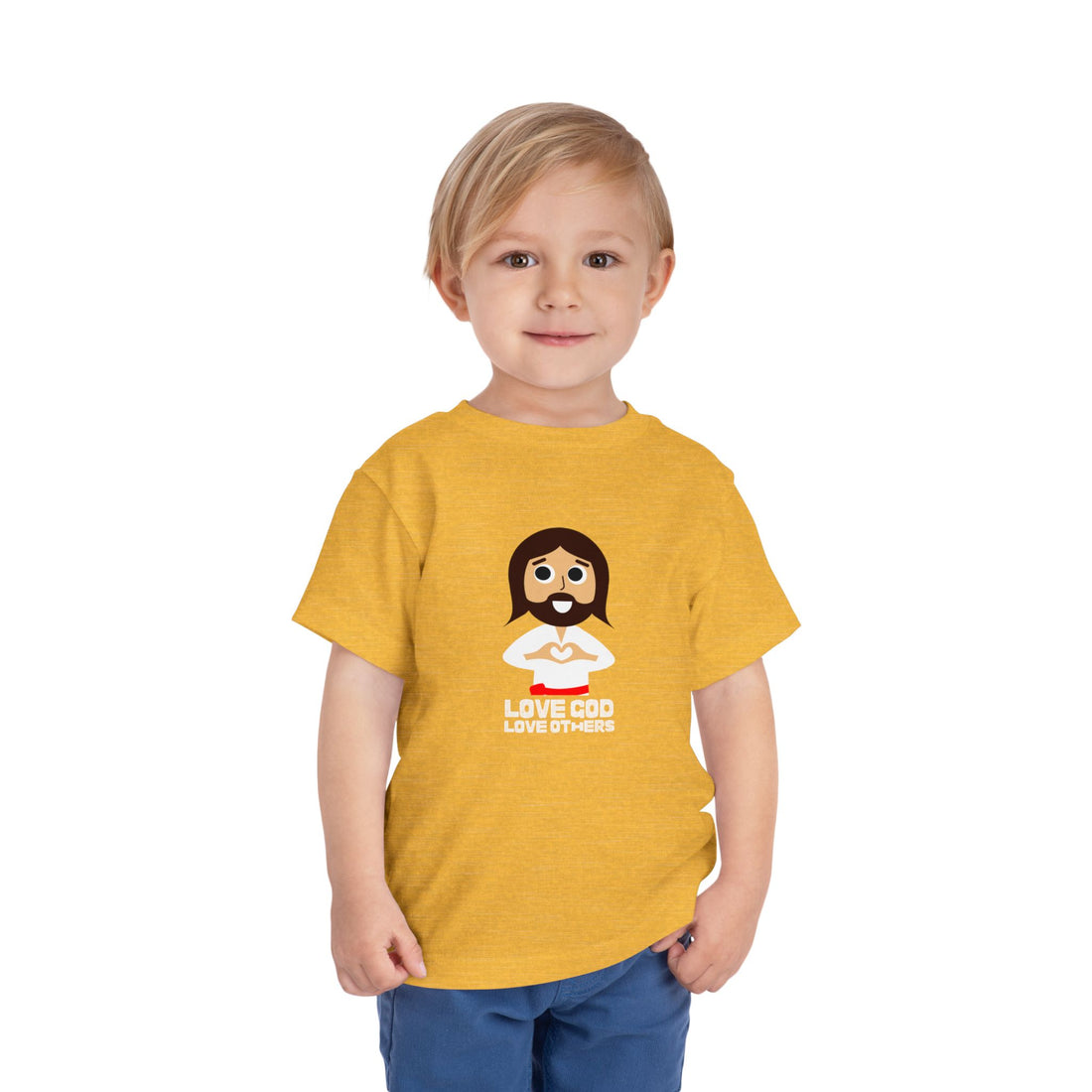 "Love God Love Others" Jesus Heart Shirt - Toddler T-Shirt -  Sizes 2T-5T