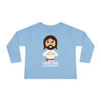 "Love God Love Others" Jesus Heart Long Sleeve - Toddler T-Shirt -  Sizes 2T-5T