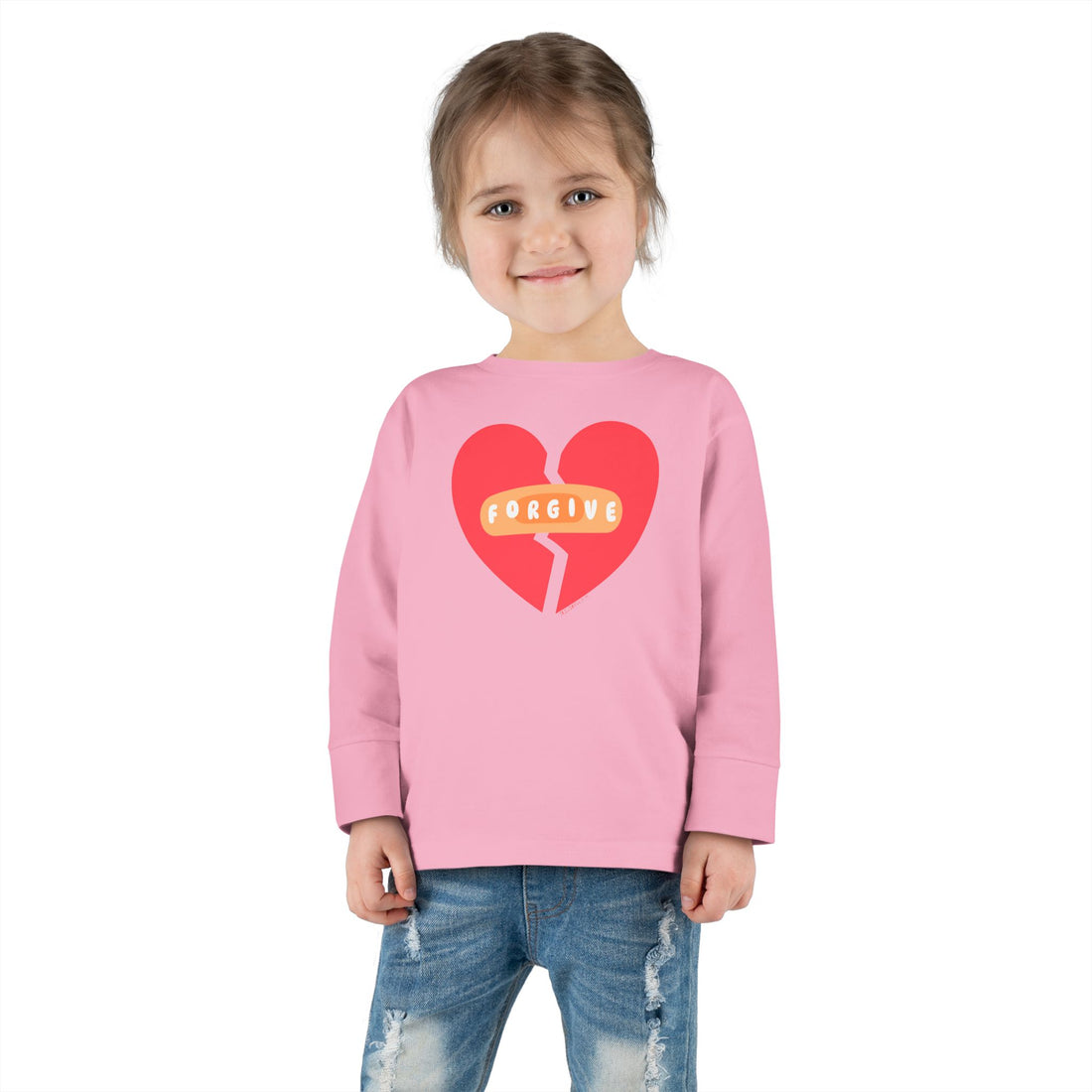 "Forgive" Heals Broken Hearts - Long Sleeve - Toddler T-Shirt -  Sizes 2T-5T