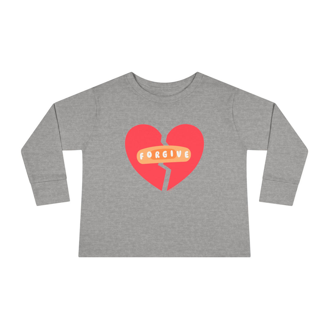 "Forgive" Heals Broken Hearts - Long Sleeve - Toddler T-Shirt -  Sizes 2T-5T