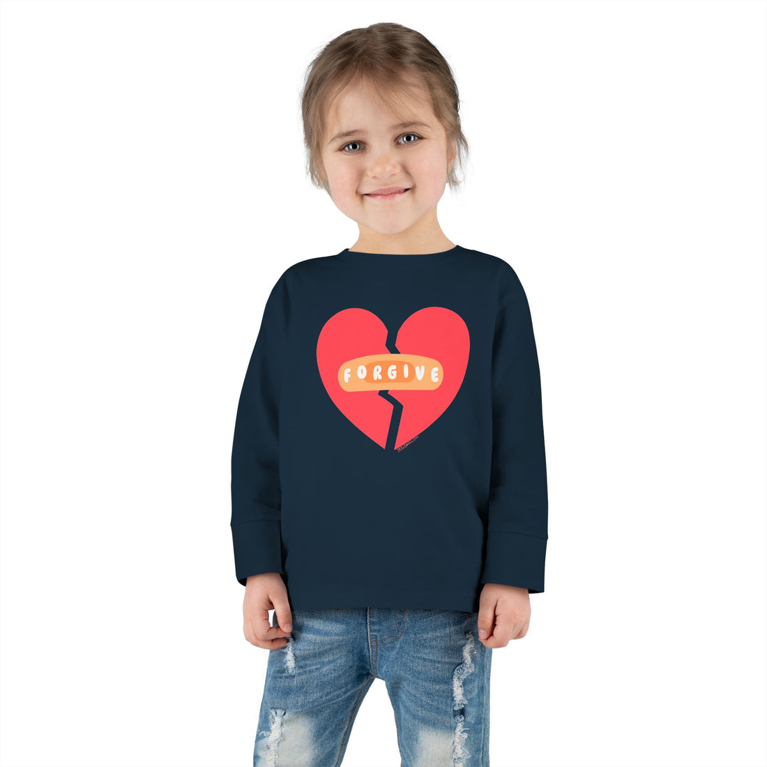 "Forgive" Heals Broken Hearts - Long Sleeve - Toddler T-Shirt -  Sizes 2T-5T