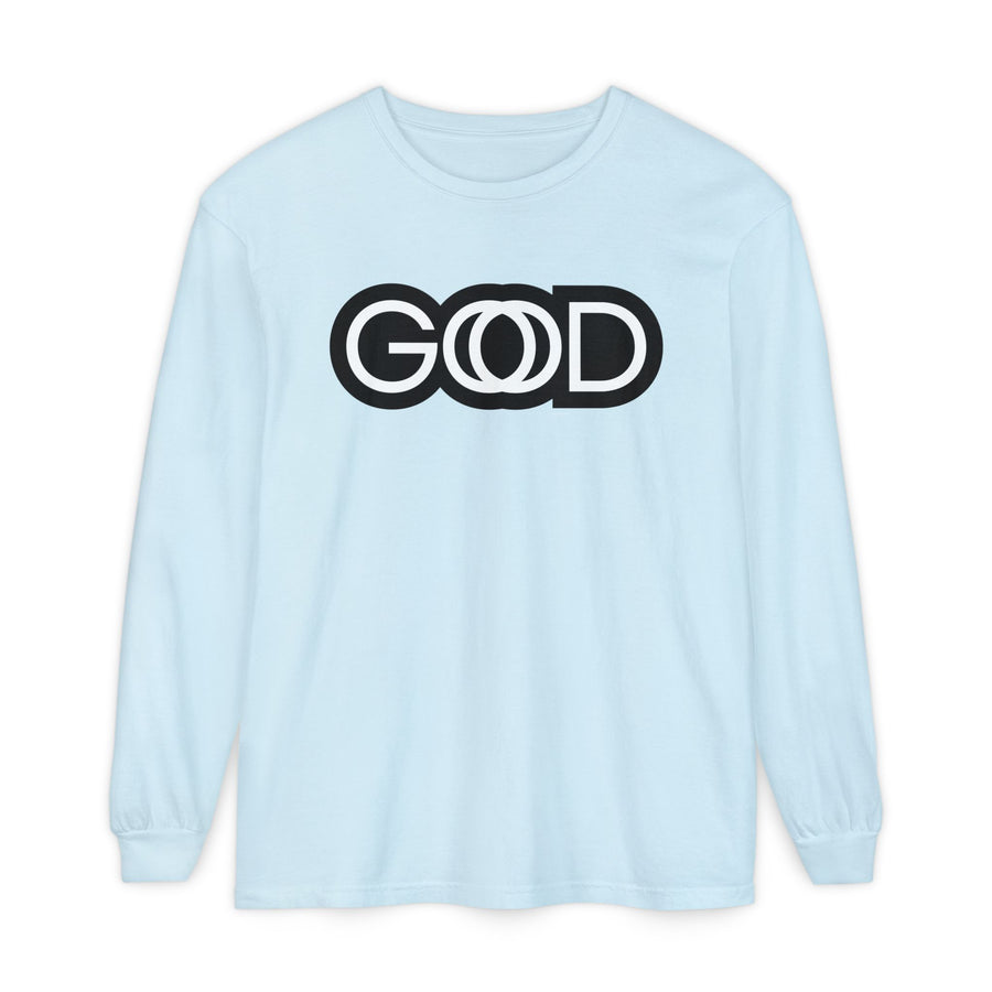 'God is Good' Stylized Text - Unisex Adult Long Sleeve Tee Shirt - Sizes S-3XL