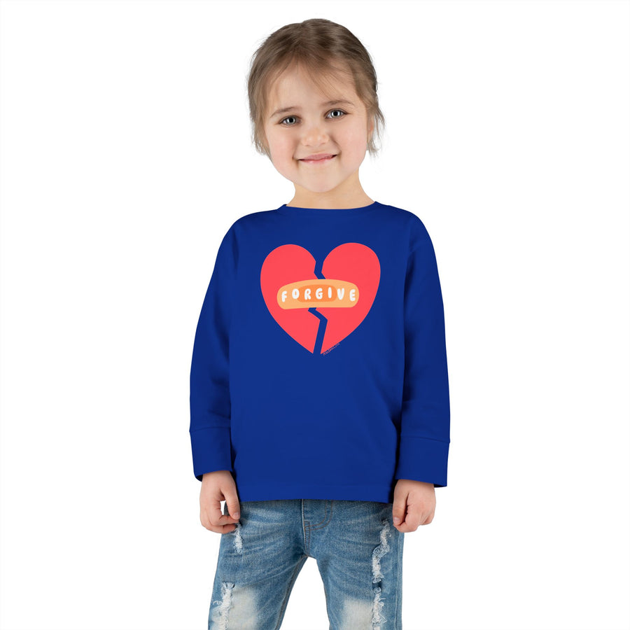 "Forgive" Heals Broken Hearts - Long Sleeve - Toddler T-Shirt -  Sizes 2T-5T
