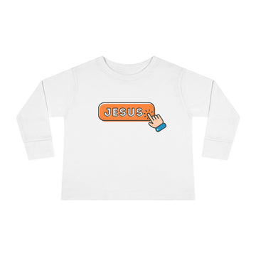 'Choose Jesus' Button Click - Toddler Long Sleeve Tee Shirt - Sizes 2T-6T