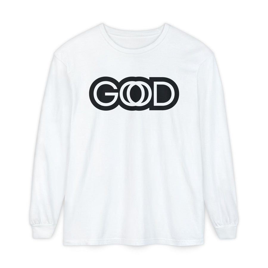 'God is Good' Stylized Text - Unisex Adult Long Sleeve Tee Shirt - Sizes S-3XL