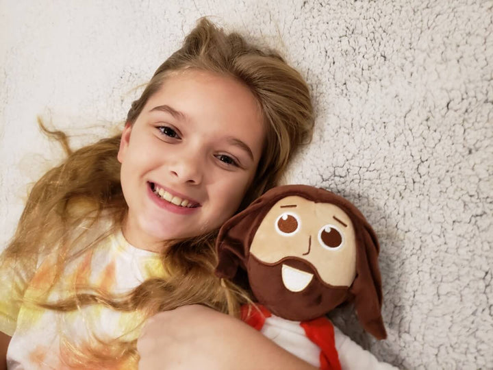 Talking Jesus Doll - A plush Jesus toy that talks. Makes a perfect religious Baptism Gift or Easter Gift for children.  The only plush Jesus doll that talks. Beautiful soft plush Jesus doll. Only plush Jesus doll that speaks John 316 and the Lords Prayer.