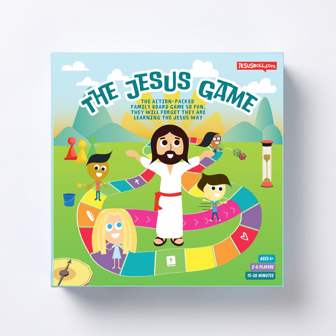 The Jesus Game.  The board game that teaches kids about Jesus.  Wholesome fun for the whole family.   Only at Jesusdoll.com
